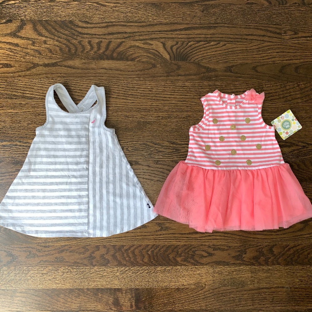 2 girls dresses Nautica Little Me Sz 12 months